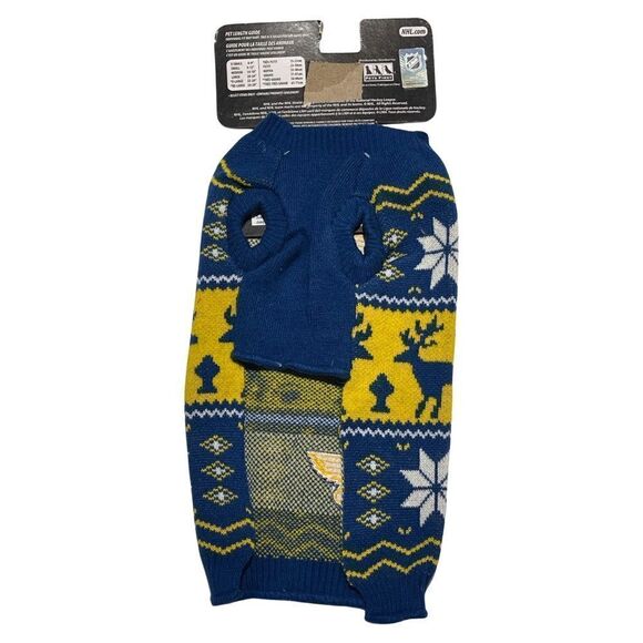 NHL Officially Licensed St Louis Blues Hockey Knit Holiday Dog Sweater SM NWT - Picture 3 of 11